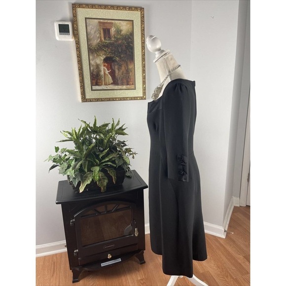 Juleh Juleh Sheath Dress 10 Wool Silk Square Neckline Flare Dress - Picture 3 of 11